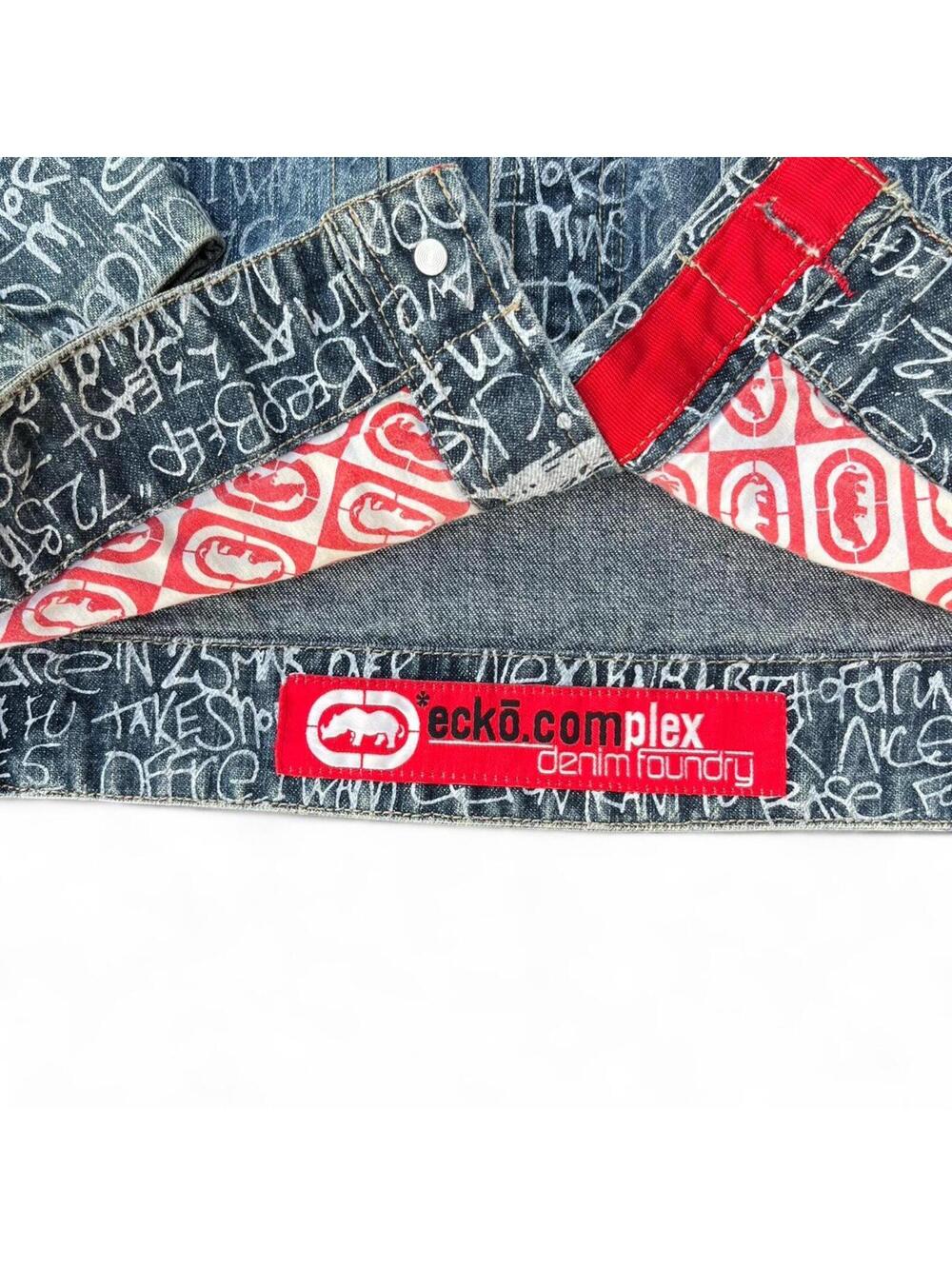 42-Echo denim jacket with all-over print, featuring a unique design - Picture 3 of 8